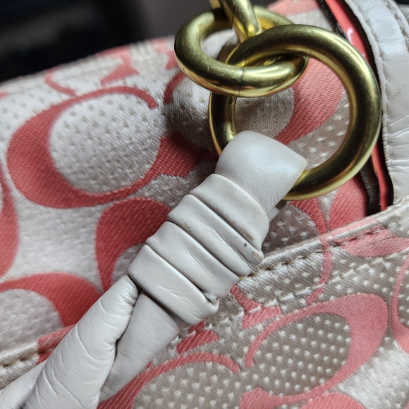 Coach Pink Signature Turnlock Shoulder Bag